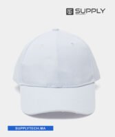 Casquette blanc Publicitaire Personnalisable à Fixation Scratch – Image 3