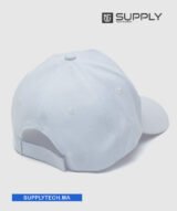 Casquette blanc Publicitaire Personnalisable à Fixation Scratch – Image 4