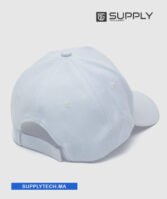 Casquette blanc Publicitaire Personnalisable à Fixation Scratch – Image 4