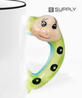 Mug sublimation Blanc avec Poignée en Forme de serpent – Image 2