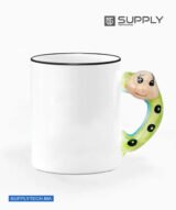 Mug sublimation Blanc avec Poignée en Forme de serpent