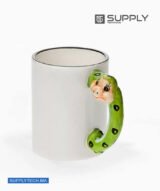 Mug sublimation Blanc avec Poignée en Forme de serpent – Image 3