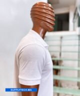 Polo blanc en tissu piqué – unisex manches courtes – Image 2