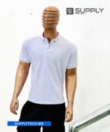 Polo blanc en tissu piqué – unisex manches courtes