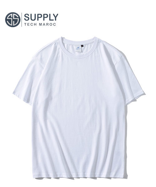T-shirts vierges unisexe Coton col rond Blanc