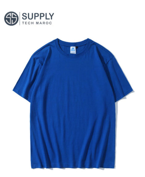 T-shirts vierges unisexe Coton col rond Bleu royal