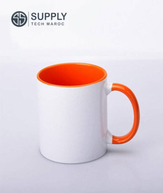 Mug sublimation intérieur orange anse normal 330ml