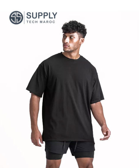 T-Shirt Oversize Homme Coton noir