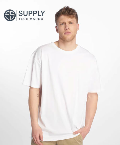 T-Shirt Oversize Homme Coton blanc