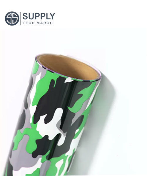 Flex de découpe Camouflage Militaire vert pour vêtements 50cm