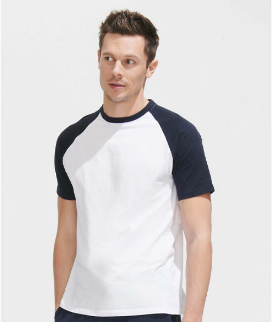 Tee-shirt Blanc-bleu marine Sol’s PREMIUM-FUNKY