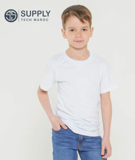 T-shirt enfant Blanc manches courtes coton blanc-100% Coton