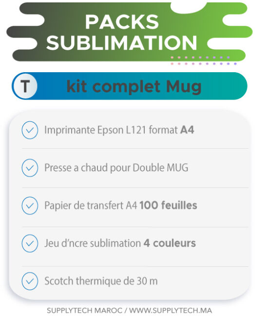 Pack de démarrage sublimation pour Double Mugs+Epson L121 A4