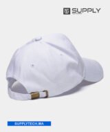 Casquette de baseball blanc avec fermeture métallique – Image 2