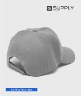 Casquette Gris clair Publicitaire Personnalisable à Fixation Scratch – Image 2