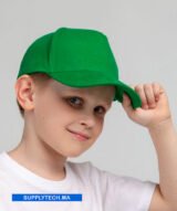 Casquette vert kids Publicitaire à Fixation Scratch – Image 3