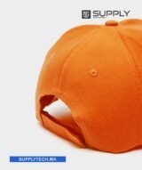 Casquette orange Publicitaire Personnalisable à Fixation Scratch – Image 2