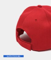 Casquette rouge Publicitaire Personnalisable à Fixation Scratch – Image 2