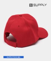 Casquette rouge Publicitaire Personnalisable à Fixation Scratch – Image 4