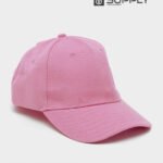 Casquette rose clair Publicitaire Personnalisable à Fixation Scratch