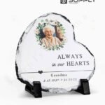 Cadre Photo cœur en Ardoise Blanche pour Sublimation – SH60