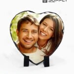 Cadre Photo cœur en Ardoise Blanche pour Sublimation – SH59