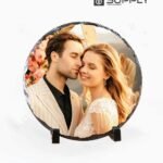 Cadre Photo rond en Ardoise Blanche pour Sublimation – SH57