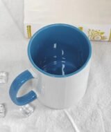 Mug sublimation intérieur bleu ciel et Poignée normal – Image 2
