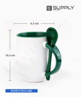 Mugs bicolore sublimation vert avec Cuillère Intégrée – Image 3