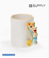 Mug sublimation Blanc avec Poignée en Forme de dragon