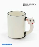 Mug sublimation Blanc avec Poignée en Forme de cochon – Image 3