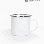 Mug en Acier Émaillé avec Cerclage Argenté – 10 oz (284 ml)
