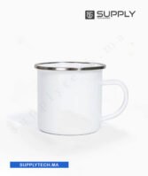 Mug en Acier Émaillé avec Cerclage Argenté – 10 oz (284 ml)