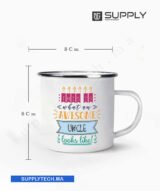 Mug en Acier Émaillé avec Cerclage Argenté – 10 oz (284 ml) – Image 5