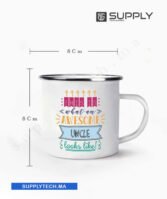 Mug en Acier Émaillé avec Cerclage Argenté – 10 oz (284 ml) – Image 5