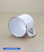 Mug en Acier Émaillé avec Cerclage Argenté – 10 oz (284 ml) – Image 2