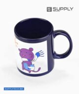 Mug bleu marine avec zone imprimable blanche pour sublimation – Image 2