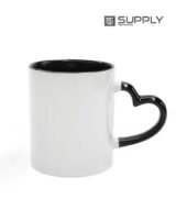 Mug sublimation intérieur noir et Poignée cœur