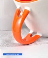 Mugs bicolore sublimation orange avec cuillère Intégrée – Image 3
