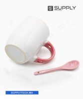 Mugs bicolore sublimation rose avec Cuillère Intégrée – Image 3