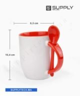 Mugs bicolore sublimation rouge avec Cuillère Intégrée – Image 3