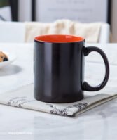 Mug Magique Sublimable - Poignée Classique interieur orange – Image 2