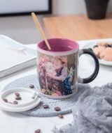 Mug Magique Sublimable - Poignée Classique intérieur Rose – Image 2