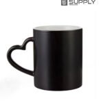 Mug Sublimable Magique Noir Poignée coeur