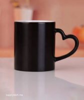 Mug Sublimable Magique Noir Poignée coeur – Image 2