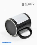 Mug noir avec zone imprimable blanche pour sublimation – Image 2