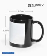Mug noir avec zone imprimable blanche pour sublimation – Image 3