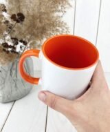 Mug sublimation intérieur orange et Poignée normal – Image 3