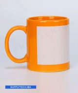 Mug orange avec zone imprimable blanche pour sublimation – Image 2