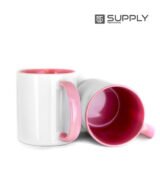 Mug sublimation intérieur rose et Poignée normal – Image 3